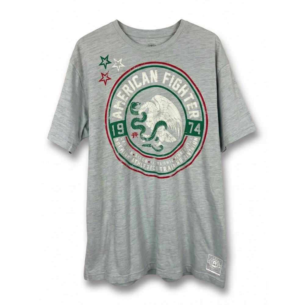 American Fighter Mens 2XL Mexico Eagle Snake MMA‎ Biker Graphic Gym T-Shirt